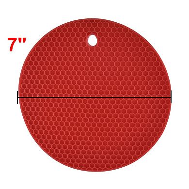 Kitchen Rubber Round Shaped Nonslip Heat Insulated Hot Pot Mat Pad Coaster