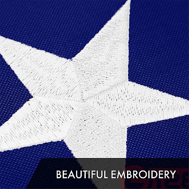 G128 Betsy Ross 6x10 Ft Embroidered Polyester Flag, Brass Grommets