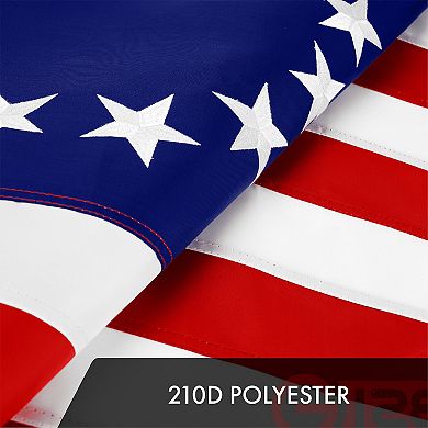 G128 Betsy Ross 6x10 Ft Embroidered Polyester Flag, Brass Grommets