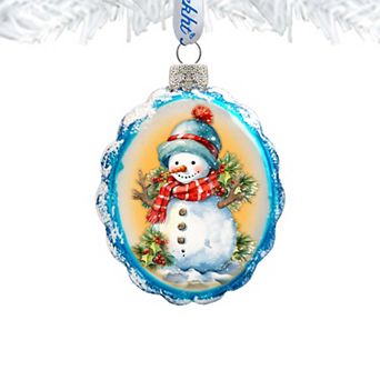 Snowman's Gift Mercury Glass Christmas Ornaments by G. Debrekht - Christmas Santa Snowman Décor