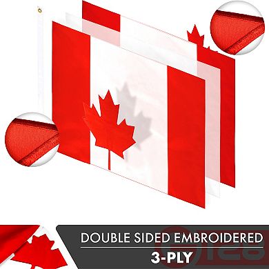 G128 Canada 5x8 Ft Embroidered Double Sided Flag