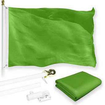 G128 Combo Set: Flag Pole 1 pk AND Lime Green 150D 1 pk