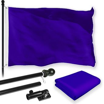 G128 Combo Set: Flag Pole Black + Bracket 1 pk AND Violet 150D 1 pk