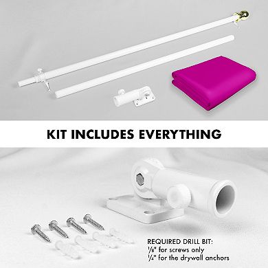 G128 Combo Set: Flag Pole 1PK AND Pink 150D 1PK