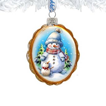 Snowman's family Mercury Glass Christmas Ornaments by G. Debrekht - Christmas Santa Snowman Décor