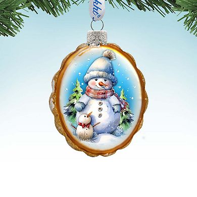 Snowman's family Mercury Glass Christmas Ornaments by G. Debrekht - Christmas Santa Snowman Décor