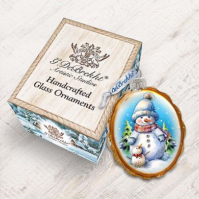 Snowman's family Mercury Glass Christmas Ornaments by G. Debrekht - Christmas Santa Snowman Décor