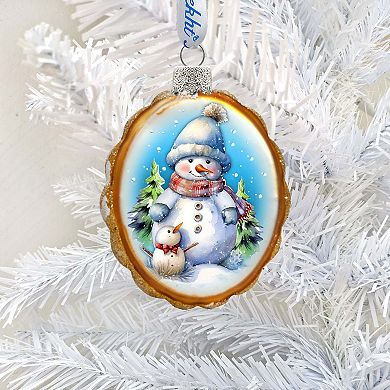 Snowman's family Mercury Glass Christmas Ornaments by G. Debrekht - Christmas Santa Snowman Décor