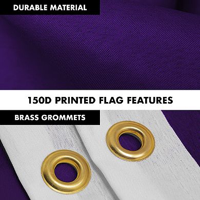 G128 Combo Set: Flag Pole 1PK AND Purple 150D 1PK