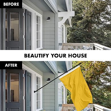 G128 Combo Set: Flag Pole Black + Bracket 1PK AND Golden Yellow 150D 1PK