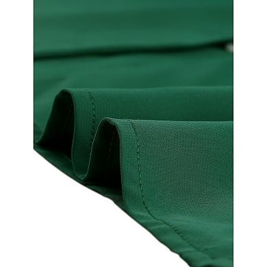 Women's Peter Pan Collar Shirt Short Sleeve Button Chiffon Blouse Top