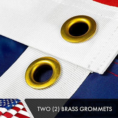 G128 American 3x5 Ft Embroidered Double Sided Flag