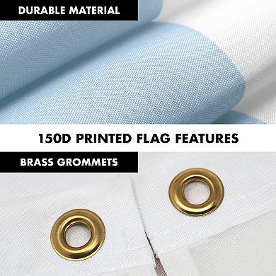 Chicago Flag Pole Kit - 3x5 Foot Flag With 6ft Pole & Adjustable Bracket