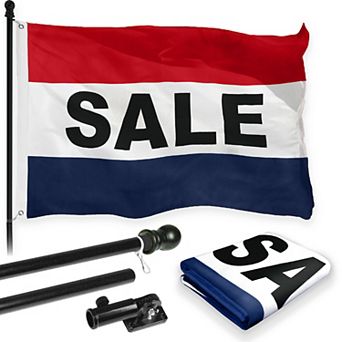 G128 Combo Set: Flag Pole Black + Bracket 1 pk AND Sale 150D 1 pk