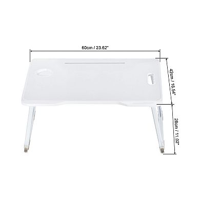 Foldable Laptop Bed Desk with Tablet Slot Cup Holder for Bed Sofa Floor