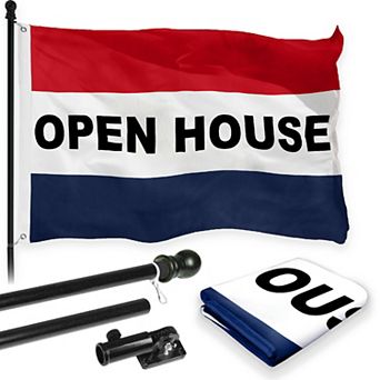 G128 Combo Set: Flag Pole Black + Bracket 1 pk AND OpenHouse 150D 1 pk