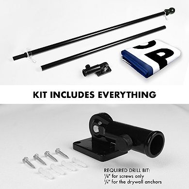 G128 Combo Set: Flag Pole Black + Bracket 1PK AND OpenVertical 150D 1PK