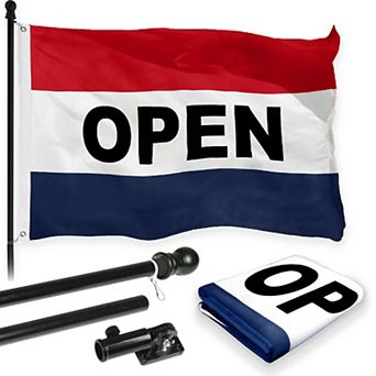 G128 Combo Set: Flag Pole Black + Bracket 1 pk AND Open 150D 1 pk