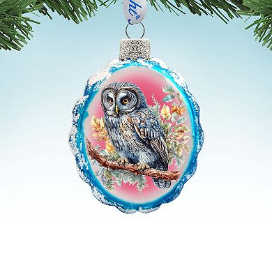 Gray Owl Mercury Glass Ornaments by G. Debrekht - Wildlife Holiday Décor