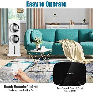 3-in-1 Evaporative Air Cooler with 9H Timer Remote-White
