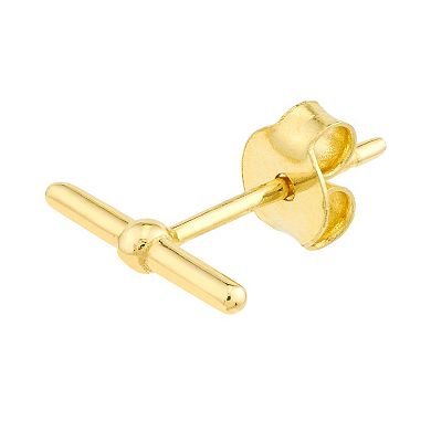 Color Romance 14k Gold Sideways Bar Stud Earrings