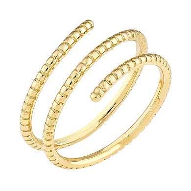 Color Romance 14k Gold Textured Wire Wrap Ring