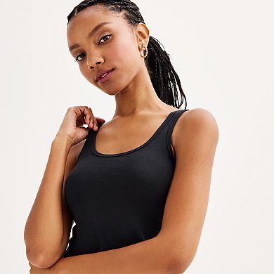 Juniors' SO® Cropped Double Scoop Tank Top