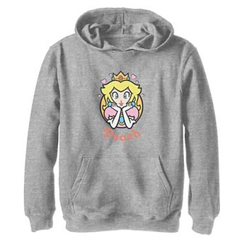 Girls 7-16 Super Mario Bros Princess Peach Hearts Graphic Hoodie