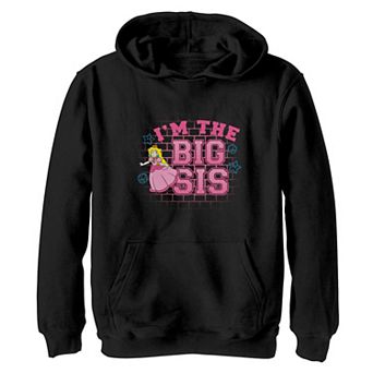 Girls 7-16 Super Mario Bros Princess Peach I'm The Big Sis Graphic Hoodie
