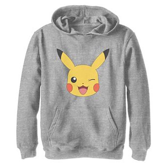 Girls 7-16 Pokemon Pikachu Winking Big Face Graphic Hoodie