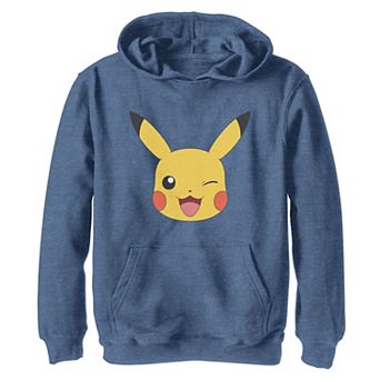 Girls 7-16 Pokemon Pikachu Winking Big Face Graphic Hoodie
