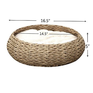 PETPALS GROUP Cozy Nest Boho Chic Handwoven Cat Bed
