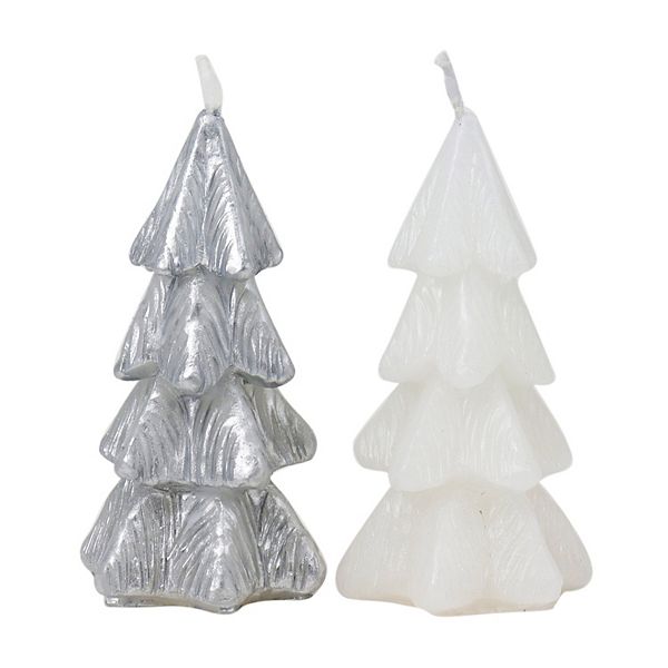 Christmas Tree Unscented Molded Candle 2piece Set