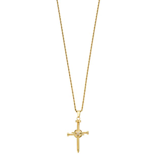 Kohls gold cross necklace sale