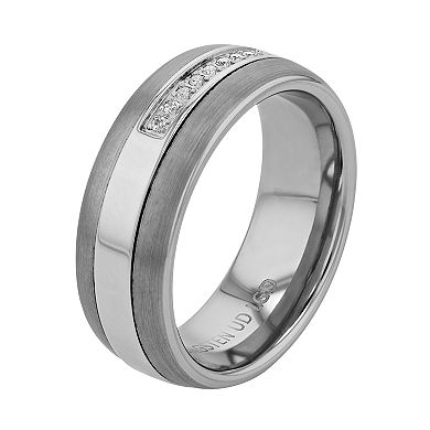 Diamond Brilliance Men's 1/10 Carat T.W. Lab-Grown Diamond Tungsten Carbide Band Ring