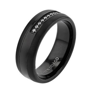Diamond Brilliance Men's 1/10 Carat T.W. Lab-Grown Diamond Black Tungsten Carbide Band Ring
