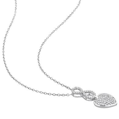 Stella Grace Sterling Silver 1/4 Carat T.W. Diamond Heart Infinity Pendant Necklace