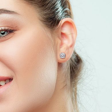 Stella Grace Sterling Silver Lab-Created White Sapphire Round Solitaire Pendant & Earring Set