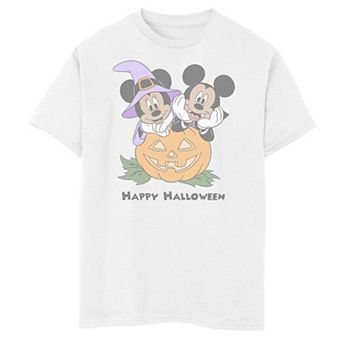 Disney's Mickey Mouse Boys And Minnie Happy Halloween Pumpkin Tee