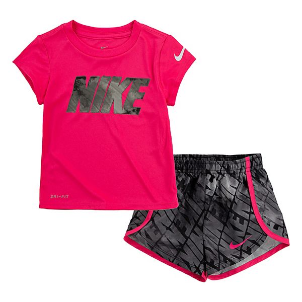 Toddler Girls Nike Dri-FIT Printed Sprinter Graphic Tee and Shorts Set