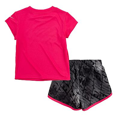 Toddler Girls Nike Dri-FIT Printed Sprinter Graphic Tee and Shorts Set