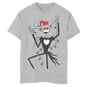 Disney's The Nightmare Before Christmas Boys Jack With Christmas Lights Tee