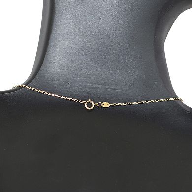 14k Jewelmak Yellow Gold Garnet Pear Pendant Necklace