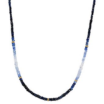 Jewelmak 14k Yellow Gold & Sapphire Necklace