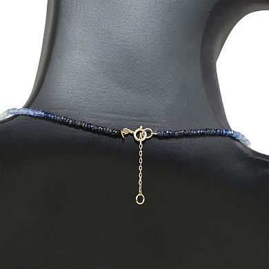 Jewelmak 14k Yellow Gold & Sapphire Necklace