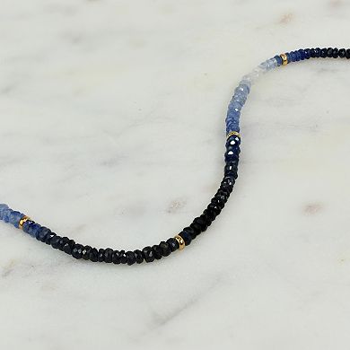 Jewelmak 14k Yellow Gold & Sapphire Necklace