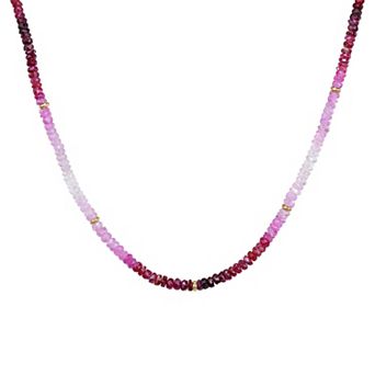 Jewelmak 14k Yellow Gold & Ruby Necklace