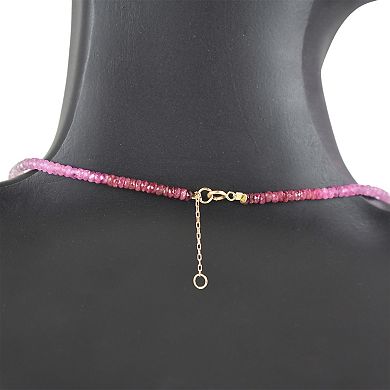 Jewelmak 14k Yellow Gold & Ruby Necklace