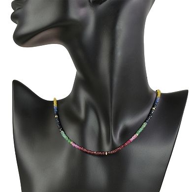 Jewelmak 14k Yellow Gold & Multi Gemstone Necklace