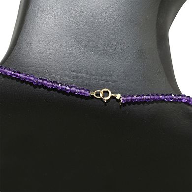 Jewelmak 14k Yellow Gold & Amethyst Necklace